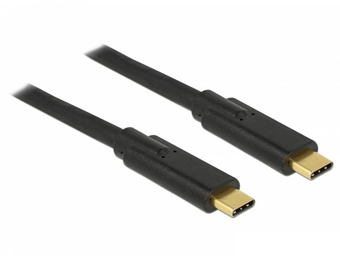 Dva černé USB-C kabely se zlatými konektory, položené vedle sebe rovnoběžně na bílém pozadí.