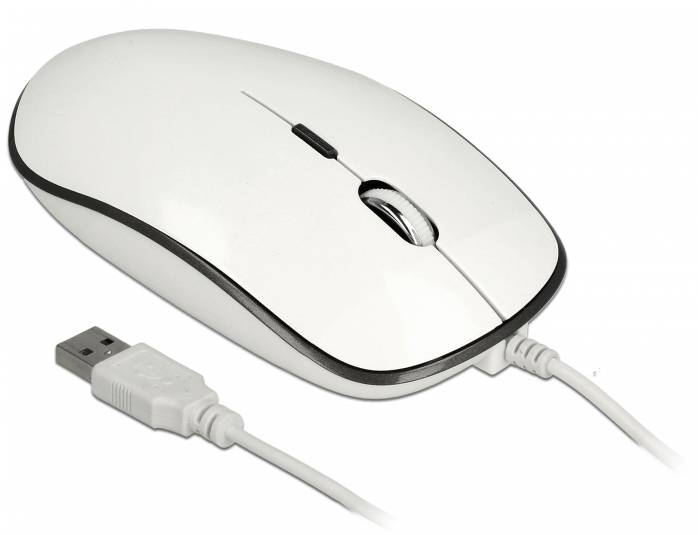 Delock 12532 optická myš, přenos USB, 4 tlačítko, 3200 dpi, bílá-2