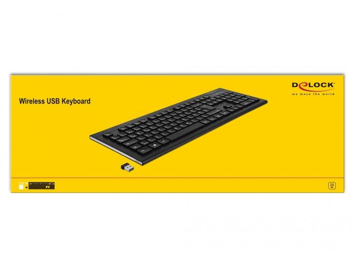 Delock 12671 bezdrátový klávesnice německá, QWERTZ černá USB konektor-4