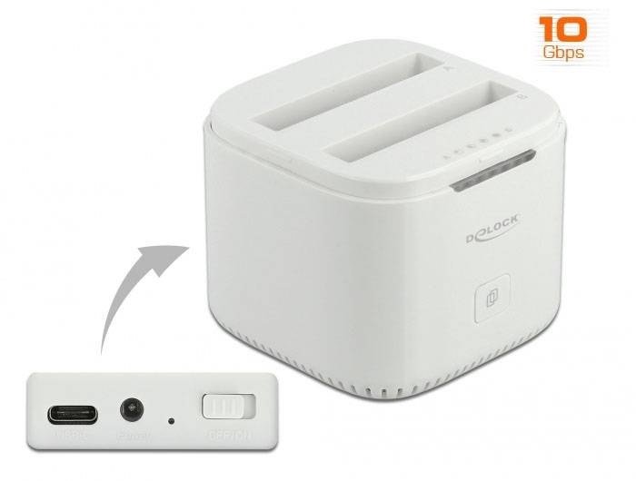 Delock 63084 USB-C®, SATA 6 Gb/s, DC zásuvka 3,5 mm dokovací stanice pro pevný disk-0