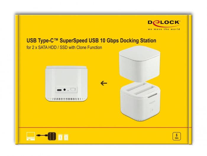 Delock 63084 USB-C®, SATA 6 Gb/s, DC zásuvka 3,5 mm dokovací stanice pro pevný disk-9