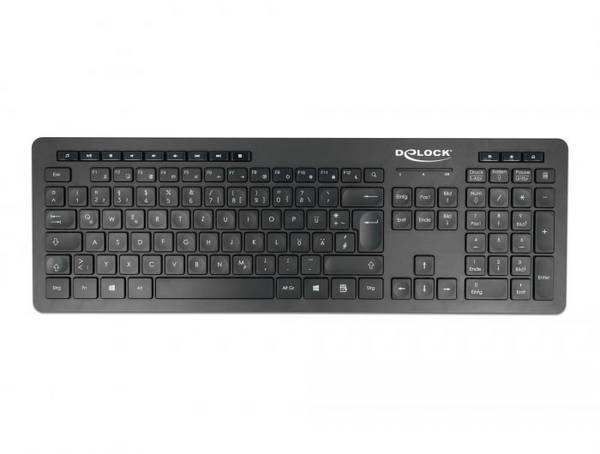 Delock 12004 bezdrátový klávesnice německá, QWERTZ černá USB konektor