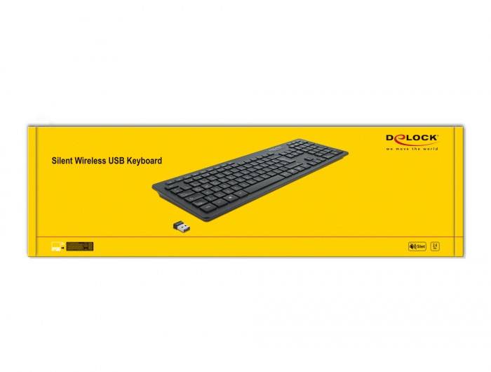 Delock 12004 bezdrátový klávesnice německá, QWERTZ černá USB konektor-4