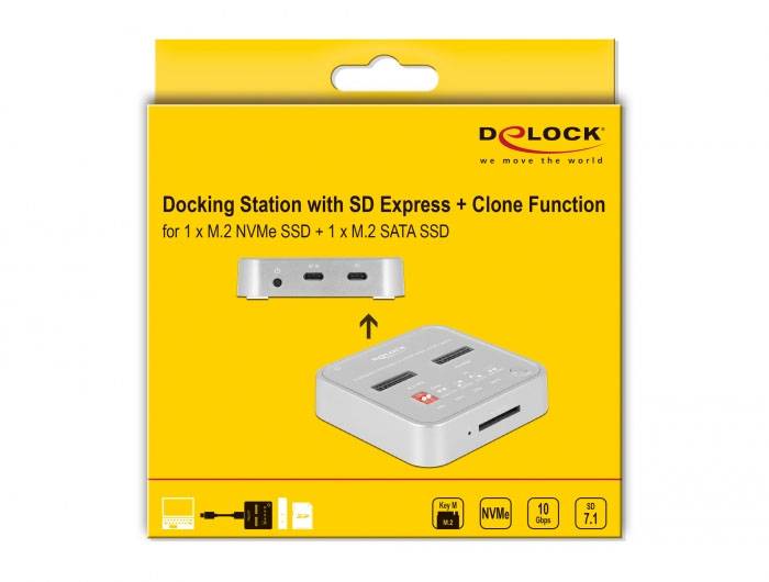 Delock 64138 USB-C®, ExpressCard dokovací stanice pro pevný disk s USB hubem-5