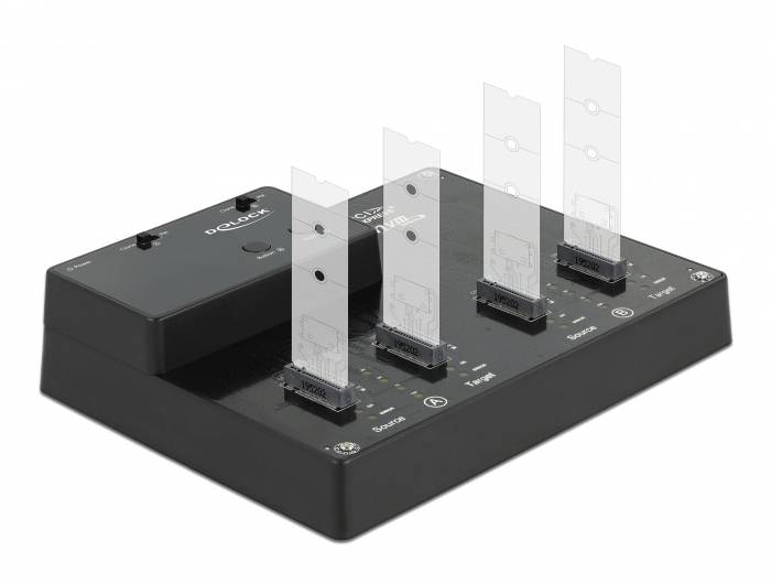 Delock 64124 USB-C®, DC zásuvka 3,5 mm dokovací stanice pro pevný disk s funkcí klonování-6