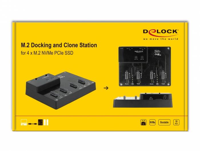 Delock 64124 USB-C®, DC zásuvka 3,5 mm dokovací stanice pro pevný disk s funkcí klonování-8
