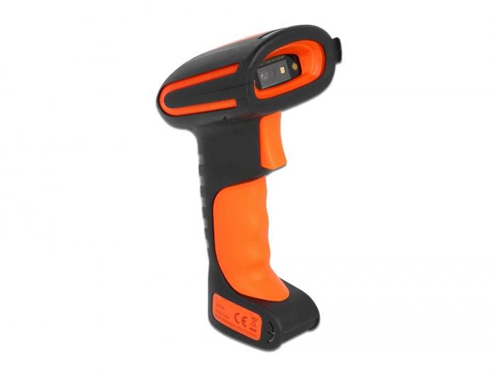 Delock 90556 skener 2D čárového kódu Bluetooth, kabelové 1D, 2D LED černá, oranžová ruční skener vč. stojánku-3