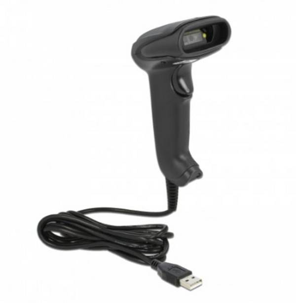 Delock 90557 skener 2D čárového kódu kabelové 1D, 2D LED černá ruční