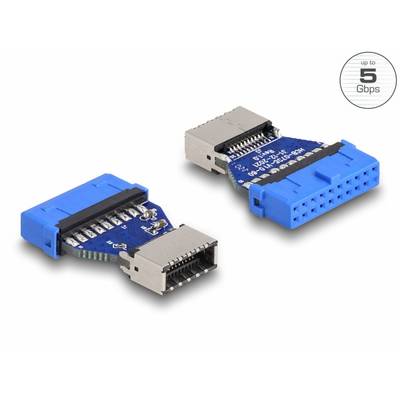 Dva modré USB 3.0 adaptéry s otevřenými kontakty, vhodné pro datové přenosy až do 5 Gb/s.