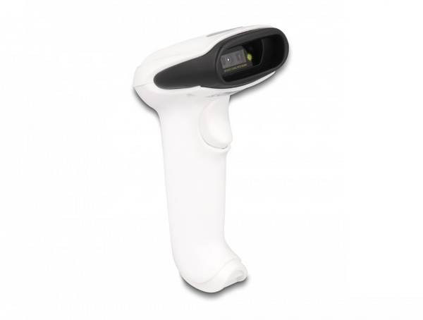 Delock 90587 skener 2D čárového kódu Bluetooth, kabelové 2D, 1D LED bílá ruční