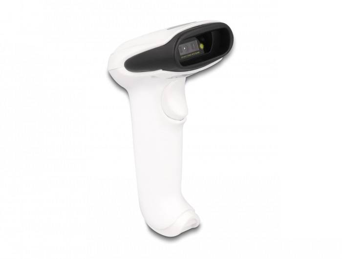 Delock 90587 skener 2D čárového kódu Bluetooth, kabelové 2D, 1D LED bílá ruční-0