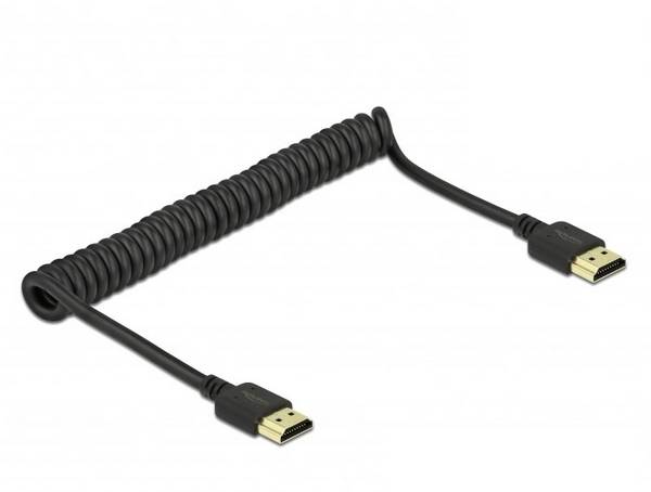 Delock HDMI kabel Zástrčka HDMI-A 1.5 m černá 84967 4K UHD, pozlacené kontakty, třížilový stíněný, kroucený  HDMI kabel