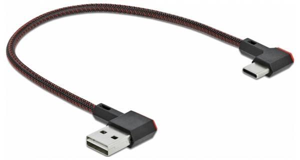 Delock USB kabel USB 2.0 USB-A zástrčka, USB-C ® zástrčka 0.20 m černá pozlacené kontakty 85279