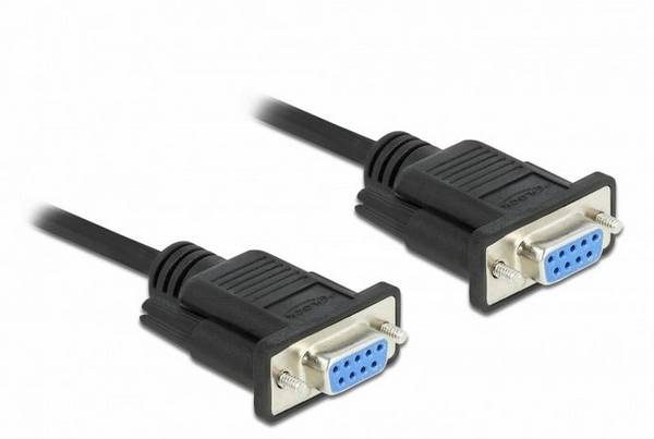 Delock sériový kabel [1x RS232 zásuvka  - 1x RS232 zásuvka ], 2 m, černá