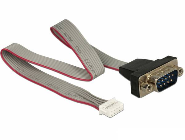 Delock sériový kabel [1x D-SUB zástrčka 9pólová - 1x zásuvka], 0.3 m, vícebarevná