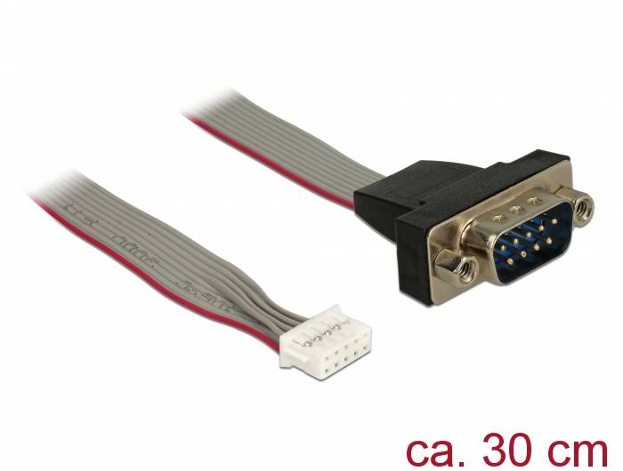 Delock sériový kabel [1x D-SUB zástrčka 9pólová - 1x zásuvka], 0.3 m, vícebarevná-2