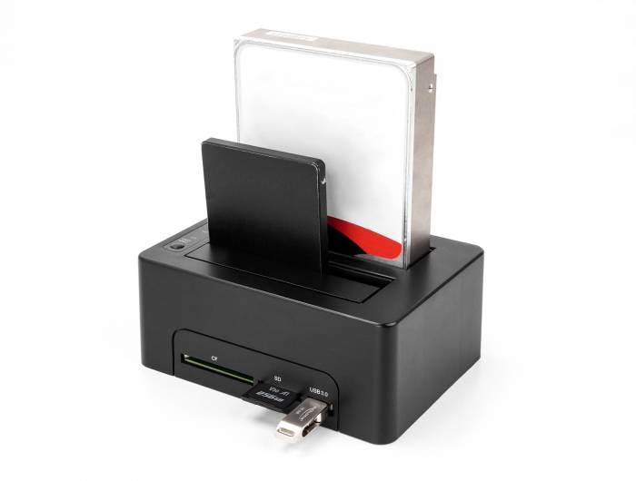 Delock 64183 SATA 6 Gb/s, SD, DC zásuvka 3,5 mm, USB B, USB-A dokovací stanice pro pevný disk s čtečkou karet-6