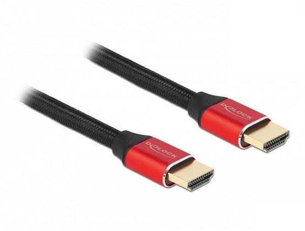 Delock HDMI kabel Zástrčka HDMI-A 3 m černá, červená 85775 8K UHD, pozlacené kontakty, třížilový stíněný, eARC HDMI kabel