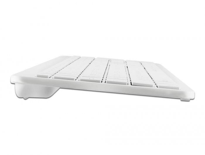 Delock 12014 bezdrátový klávesnice německá, QWERTZ bílá USB konektor-2