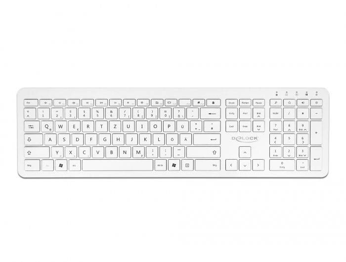 Delock 12014 bezdrátový klávesnice německá, QWERTZ bílá USB konektor-3