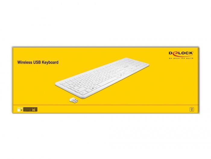 Delock 12014 bezdrátový klávesnice německá, QWERTZ bílá USB konektor-4