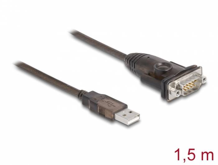 USB-sériový adaptérový kabel, délka 1,5 m. Propojuje zařízení s USB portem se zařízeními s sériovým portem. Ideální pro starší hardware.