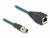 Průmyslový ethernetový kabel s konektory RJ45 a M12 pro robustní síťová připojení v drsných průmyslových prostředích.