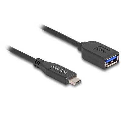 USB-C kabel s USB-C zástrčkou (samec) a USB-A zdířkou (samice), vhodné pro přenos dat.