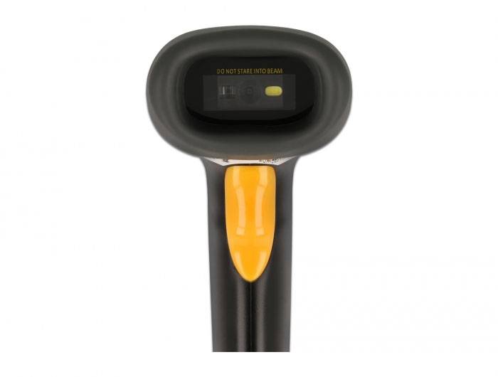 Delock 90550 skener 2D čárového kódu kabelové 2D, 1D LED černá, oranžová ruční skener vč. stojánku-3