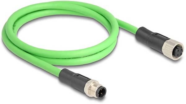 Delock 80406 M 12 síťové kabely, propojovací kabely Kabel SF/UTP 1.00 m zelená odolné proti oleji 1 ks