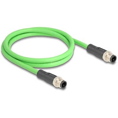 Zelený senzorový kabel M12 se dvěma konektory.