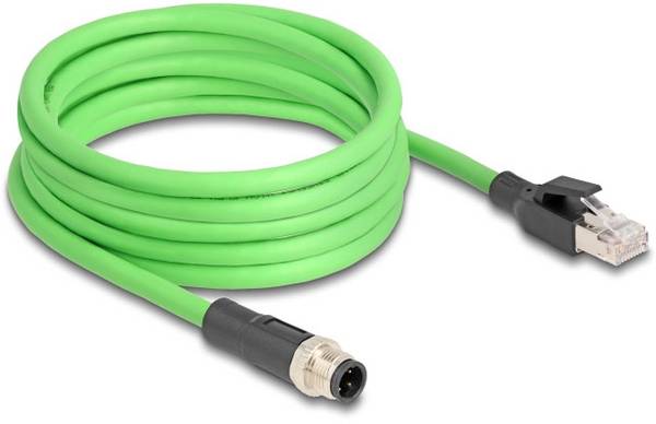 Delock 80426 RJ45 / M 12 síťové kabely, propojovací kabely Kabel SF/UTP 1.00 m zelená odolné proti oleji 1 ks