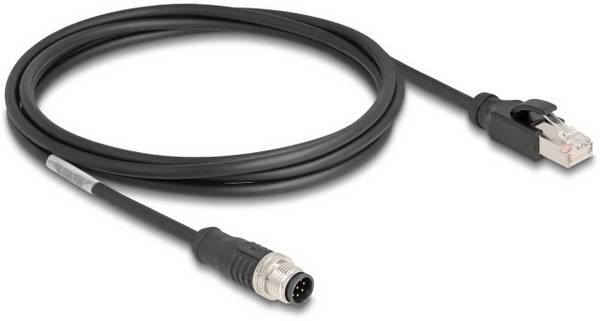 Delock 80810 RJ45 / M 12 síťové kabely, propojovací kabely CAT 5e S/FTP 2.00 m černá stíněný 1 ks