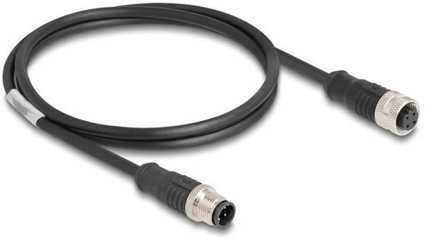 Delock 80844 M 12 síťové kabely, propojovací kabely CAT 5e S/FTP 1.00 m černá stíněný 1 ks