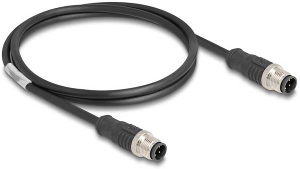 Delock 80847 M 12 síťové kabely, propojovací kabely CAT 5e S/FTP 1.00 m černá stíněný 1 ks