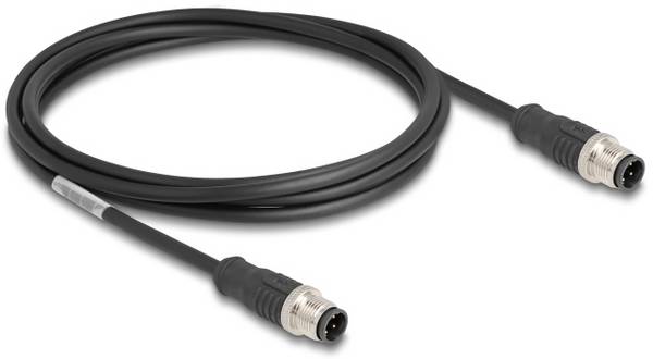 Delock 80848 M 12 síťové kabely, propojovací kabely CAT 5e S/FTP 2.00 m černá dvoužilový stíněný 1 ks