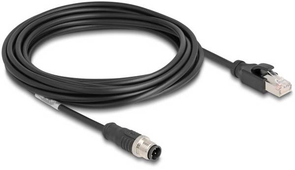 Delock 80852 RJ45 / M 12 síťové kabely, propojovací kabely CAT 5e S/FTP 5.00 m černá stíněný 1 ks
