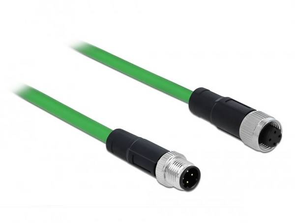 Delock 85436 M 12 síťové kabely, propojovací kabely Kabel SF/UTP 5.00 m zelená flexibilní provedení 1 ks