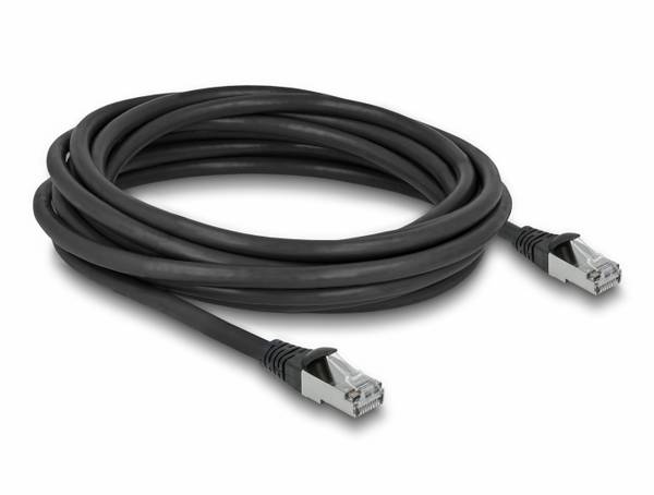 Delock 80137 RJ45 síťové kabely, propojovací kabely CAT 6A S/FTP 5.00 m černá krytí PUR 1 ks