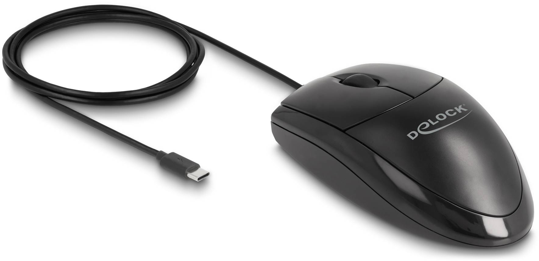 Delock 12114 optická myš, přenos USB, 3 tlačítko, 1200 dpi, černá-1