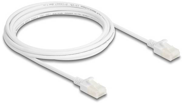 Delock 80361 RJ45 síťové kabely, propojovací kabely CAT 6A U/UTP 3.00 m bílá Slimline, 1 ks