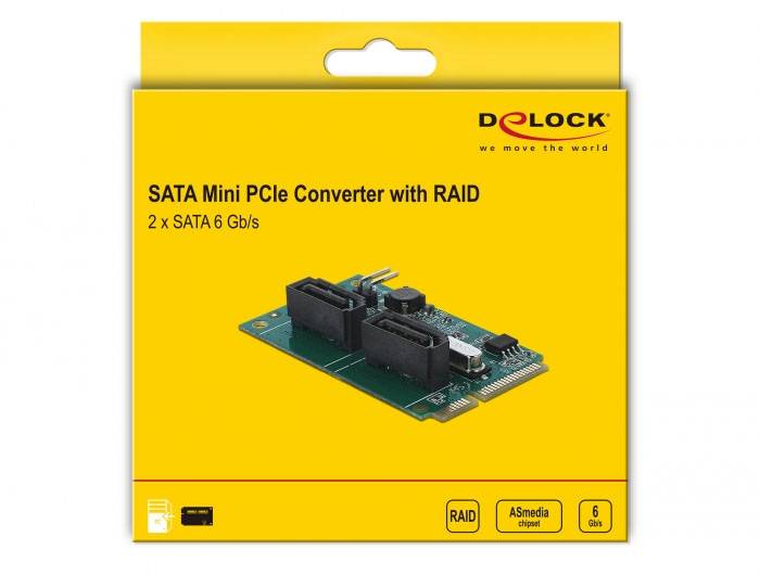 Delock 95264 adaptér rozhraní [1x Mini PCIe - 2x SATA]-4