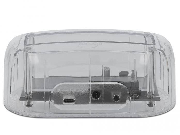 Delock 64089 USB-C®, SATA, DC zásuvka 3,5 mm dokovací stanice pro pevný disk s USB hubem-1