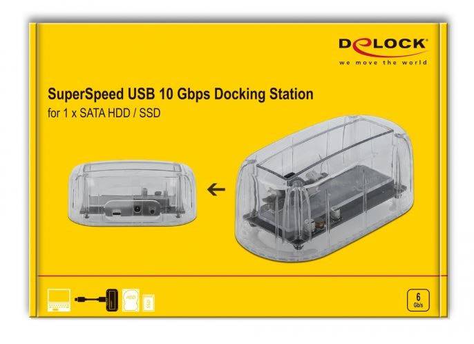 Delock 64089 USB-C®, SATA, DC zásuvka 3,5 mm dokovací stanice pro pevný disk s USB hubem-2