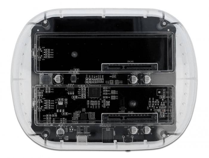 Delock 64090 USB-C®, SATA 6 Gb/s, DC zásuvka 3,5 mm dokovací stanice pro pevný disk s USB hubem-2