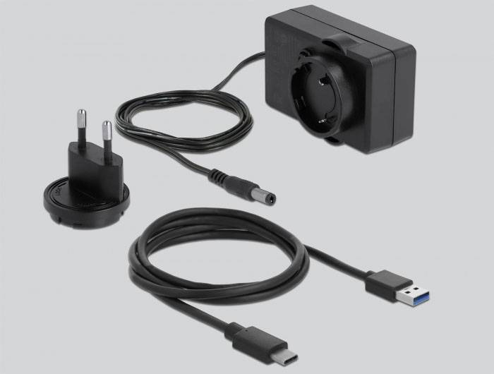 Delock 64090 USB-C®, SATA 6 Gb/s, DC zásuvka 3,5 mm dokovací stanice pro pevný disk s USB hubem-4
