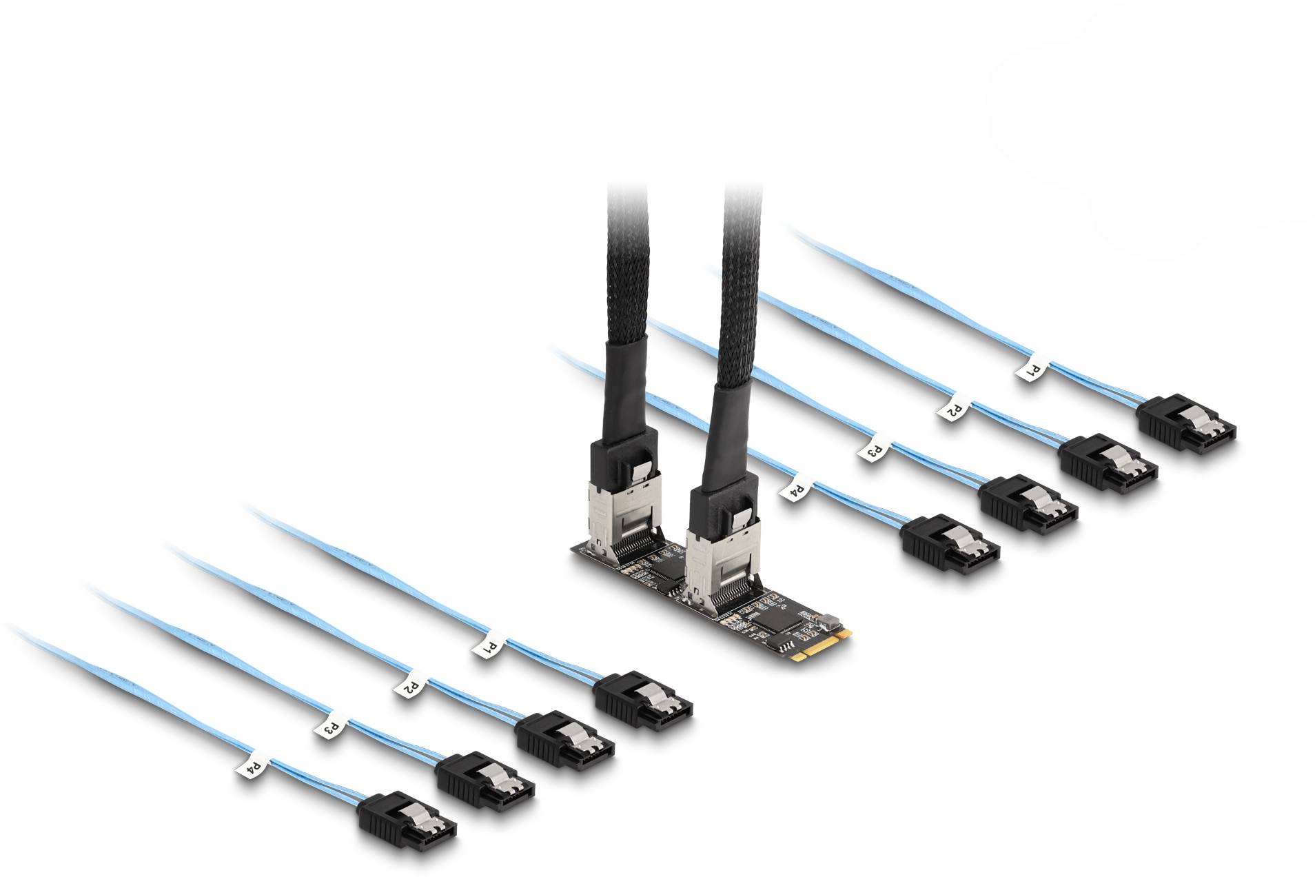 Delock 64211 adaptér rozhraní [1x M2 - 8x SATA]-5