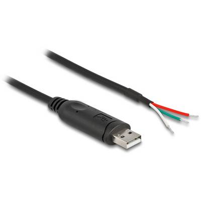 USB konektor s odříznutým koncem kabelu a odhaleným dráty v barvách červená, zelená, bílá a černá.