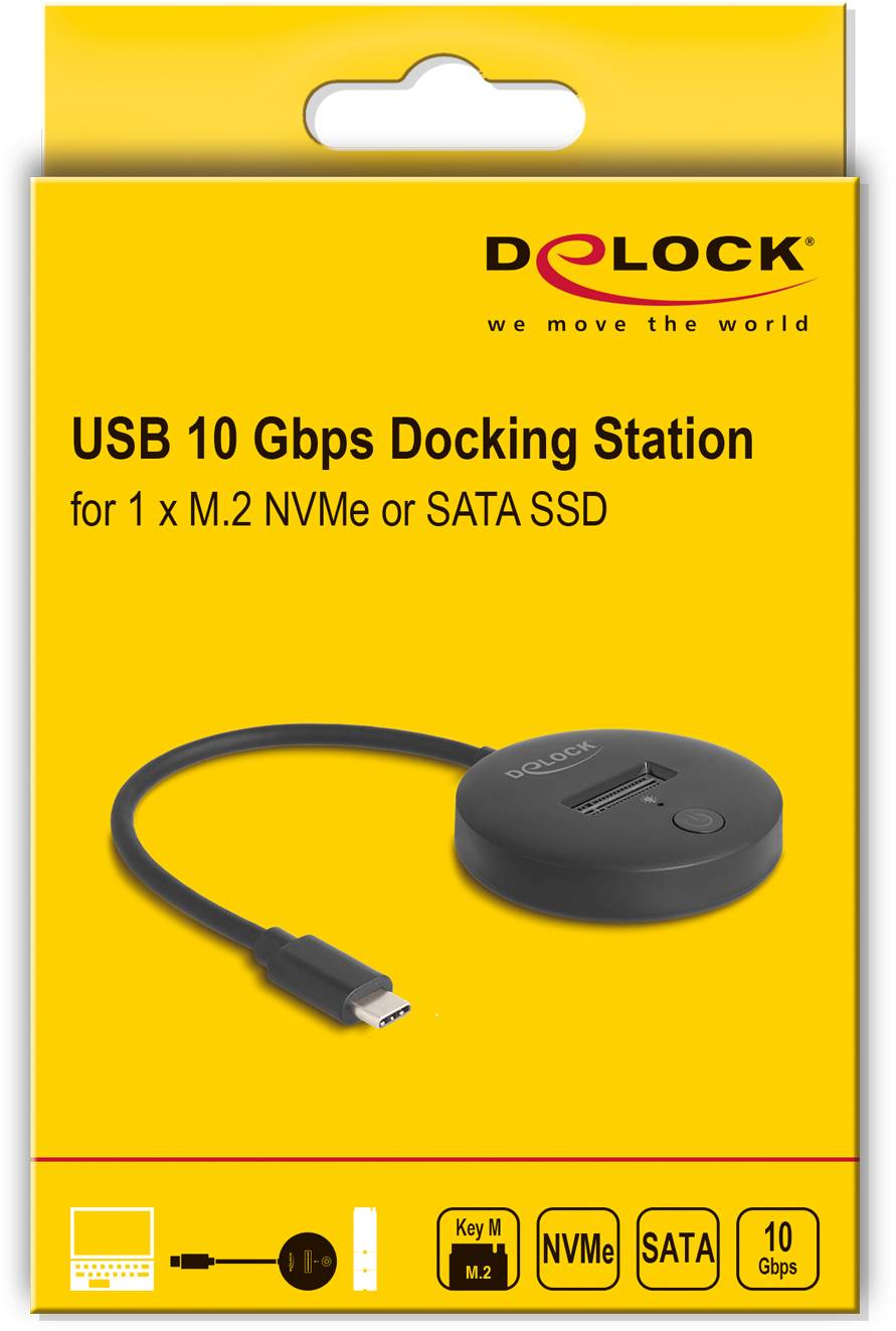 Delock 64254 USB-C®, M.2 dokovací stanice pro pevný disk s USB hubem-3