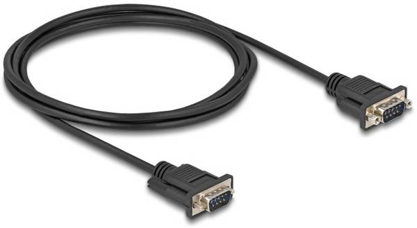 Delock sériový kabel [1x RS232 zástrčka  - 1x RS232 zástrčka ], 2 m, černá